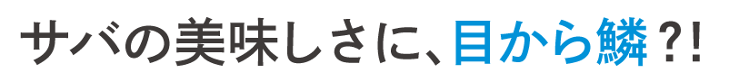 サバの美味しさに、目から鱗？！